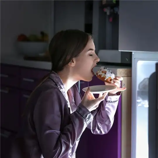 Night-time snacking at the fridge
